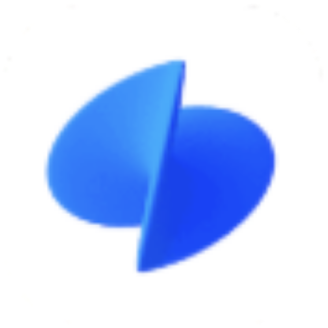 Abstract blue shape, representing data or digital flow